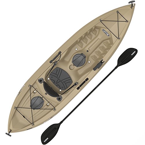 Lifetime Muskie Angler Sit-On-Top Kayak with Paddle, Tan, 120''' (90508)